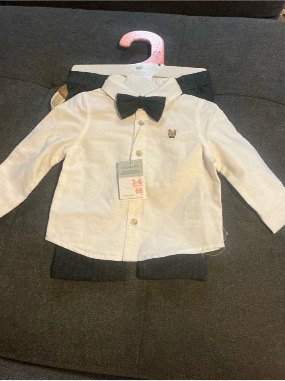 Primark White Shirt with Black Bow Tie and Black Pants